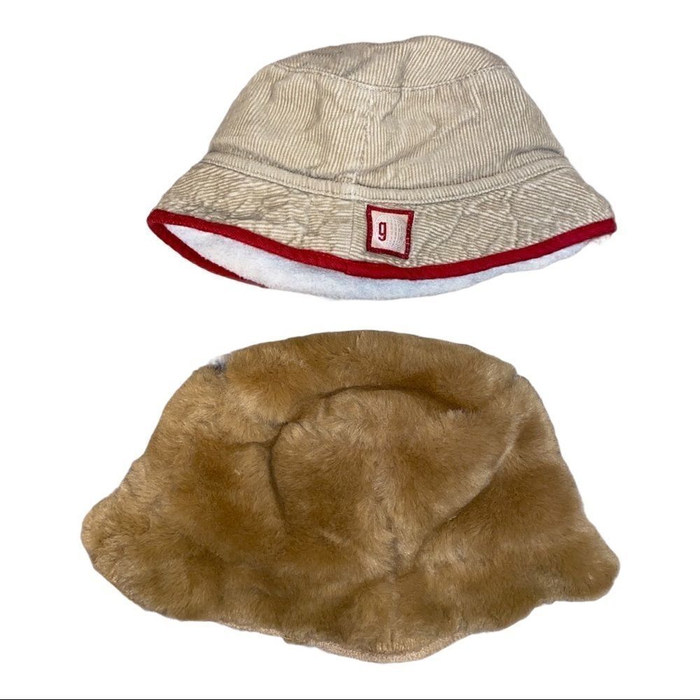 Gap Lot of 2 Baby Winter Bucket Hats 0-6 Months